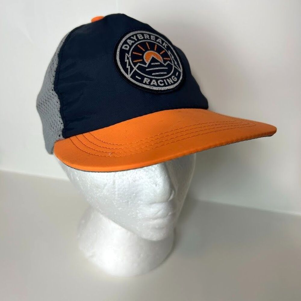 Territory Run Co Hat Navy Blue Orange Daybreak Racing Mesh Back Buckle